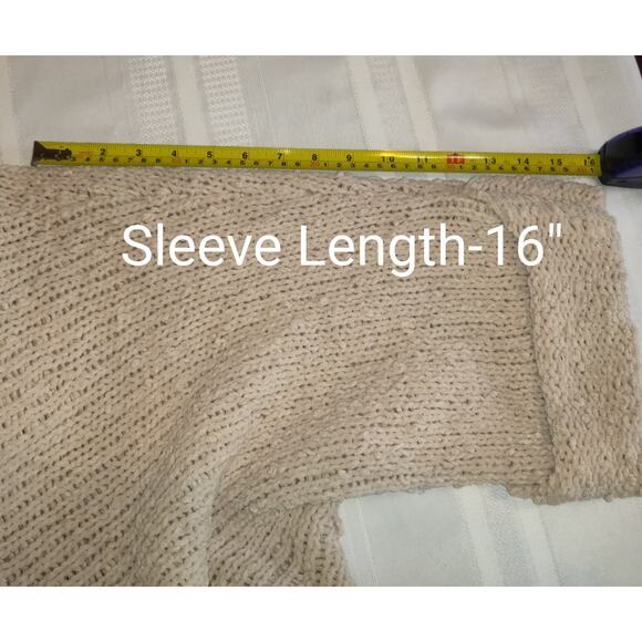 POL Chenille Turtleneck Chunky Sweater Womens S Beige 3/4 Cuffed Sleeves - Picture 15 of 16